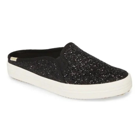 KEDS FOR KATE SPADE New York Black Glitter Double Decker Slip-on Sneaker - Picture 1 of 10